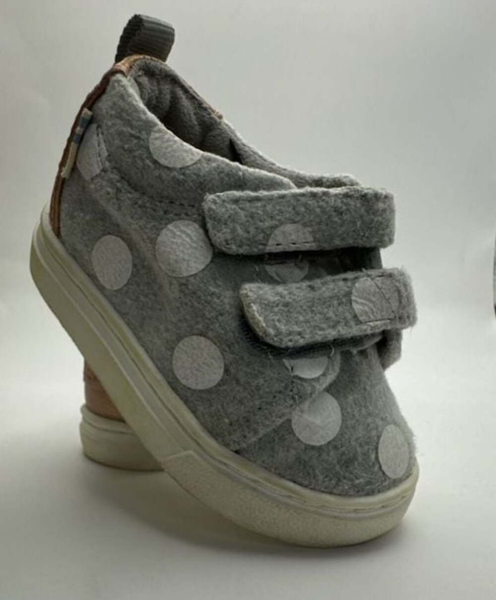 TOMS Infant Toddler Gray Polka Dot Hook and Loop Sneakers Size T3